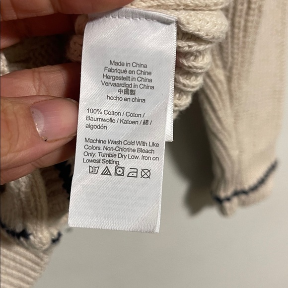 J Crew Organic cotton cable-knit varsity cardigan sweater - Picture 8 of 8